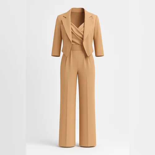 اورال کت زنانه کد 256 کرم ( شلوار بگ )