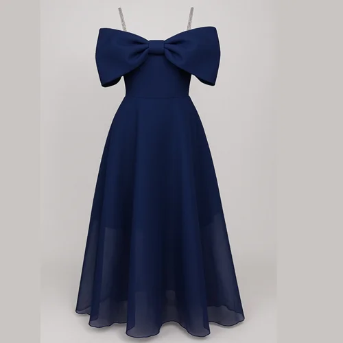 لباس مجلسی عروسکی بلند pre130 سرمه ای