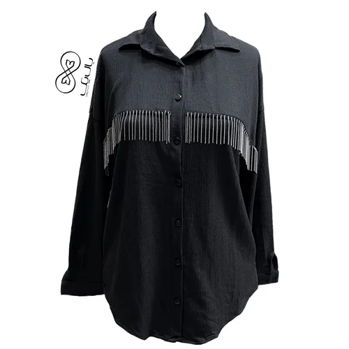 شومیز زنانه نخی ترک کد fiha30 مشکی