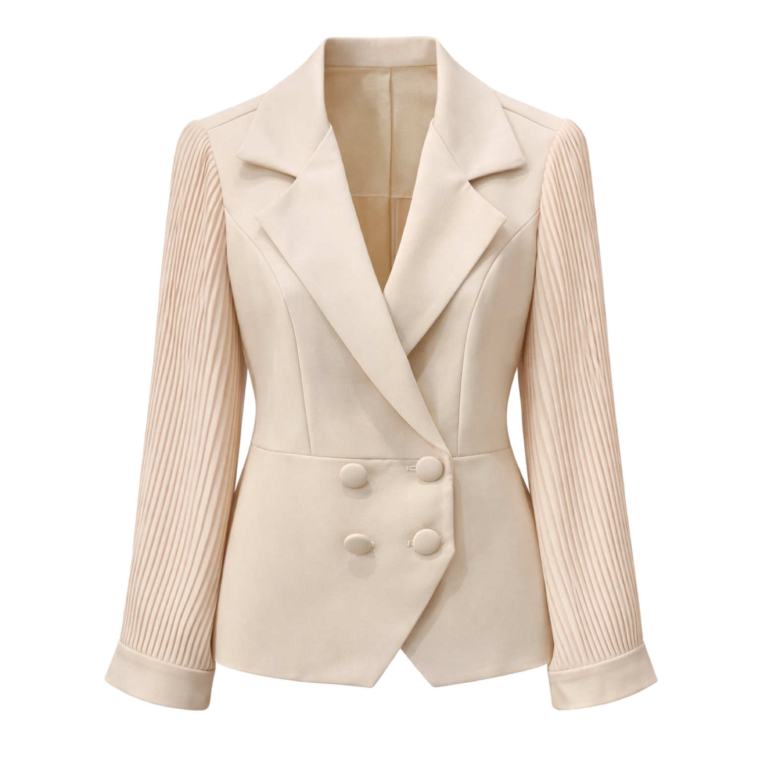 کت آستین پلیسه کرم 4 دکمه کد he40