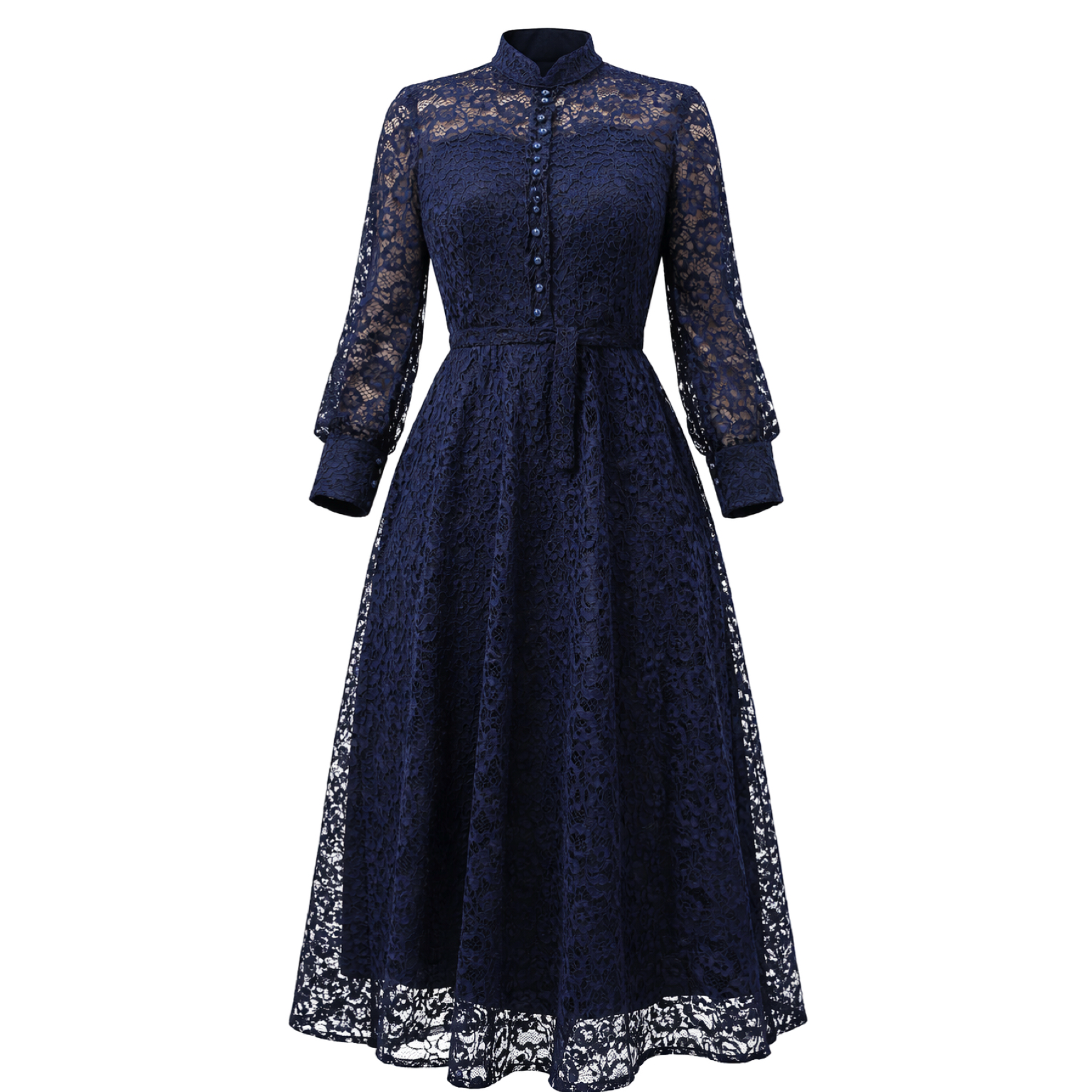 پیراهن مجلسی میدی دانتل کد 4058 سرمه ای