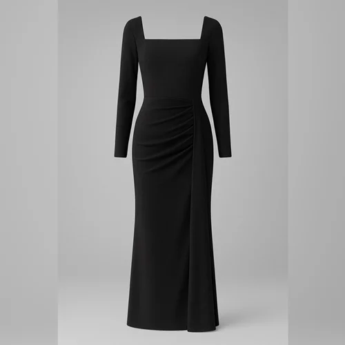 پیراهن ماکسی لمه مدل جذب کد 1105 مشکی