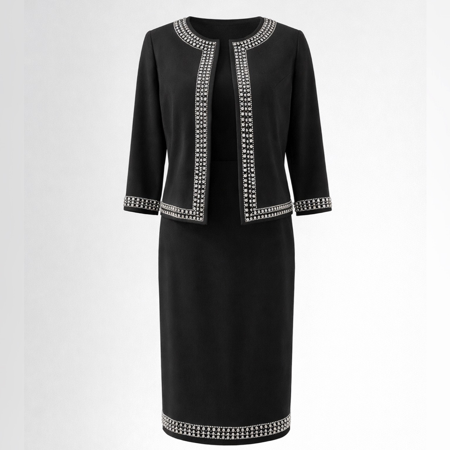 سارافن کت مجلسی کار شده کد he100 مشکی