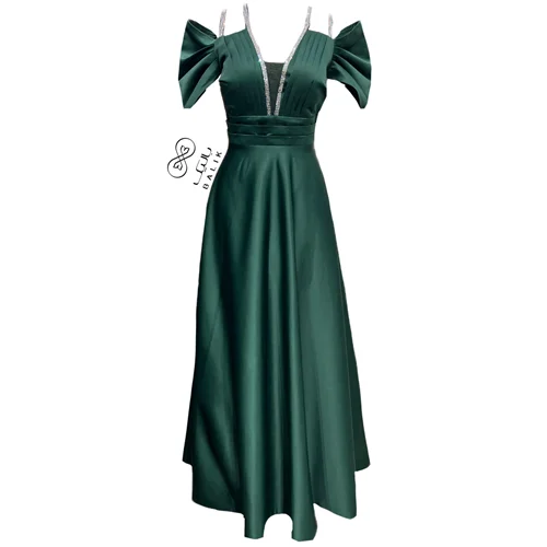 پیراهن ماکسی ساتن کد pre200 سبز