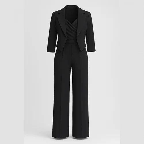 اورال کت زنانه کد 256 مشکی ( شلوار بگ )