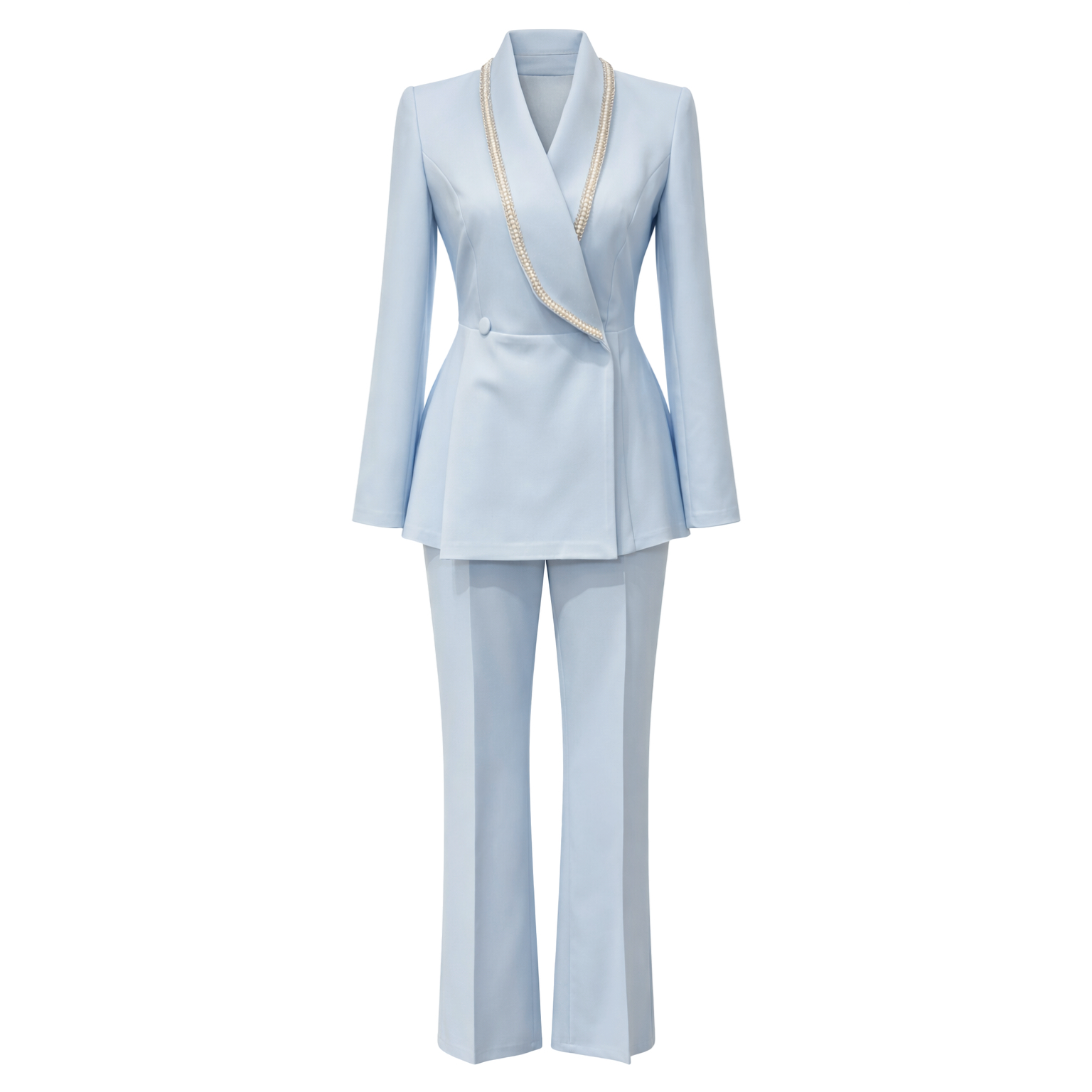 کت و شلوار مجلسی کار شده کد 710 رنگ آبی روشن