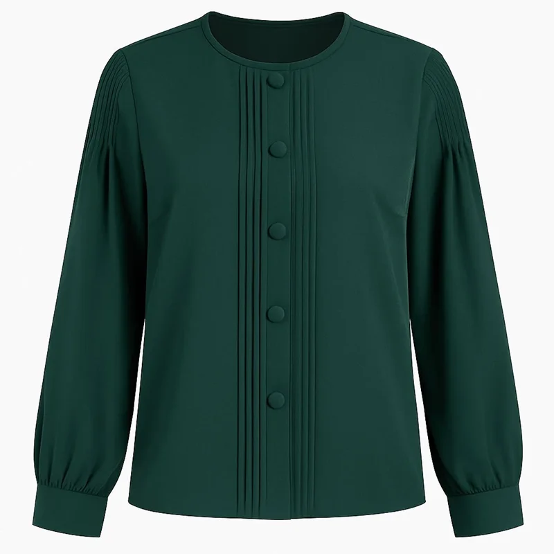 شومیز مجلسی زنانه جلو پلیسه کد vi270 سبز