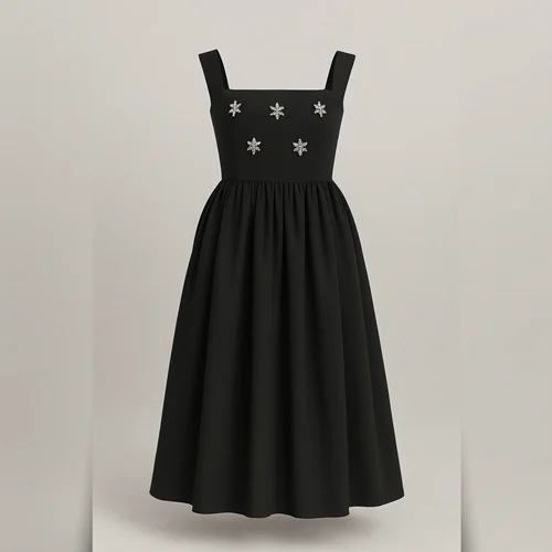 پیراهن مجلسی میدی سنگدوزی کد 864 مشکی