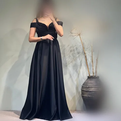 لباس مجلسی ماکسی زنانه سنگدوزی کد 2847 مشکی