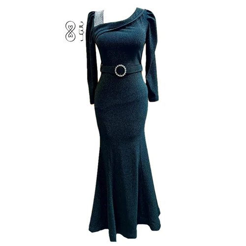 پیراهن مجلسی ماکسی زنانه لمه رنگ سبز کد pre40