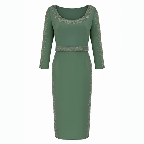 لباس مجلسی میدی کار شده قواره بزرگ کد 169 سبز سدری