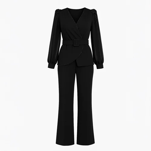 اورال زنانه کار شده مجلسی کد 265 مشکی