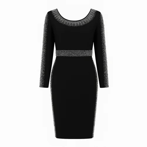 لباس مجلسی میدی کار شده قواره بزرگ کد 169 مشکی