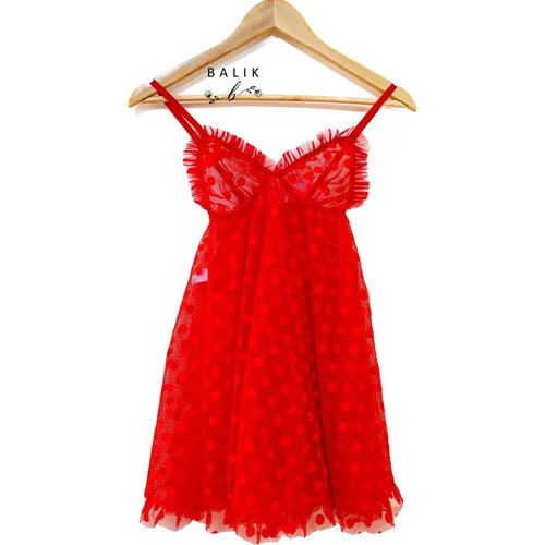 لباس خواب توری زنانه کد 1067 قرمز