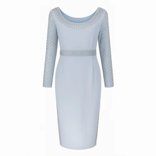 پیراهن میدی کار شده قواره بزرگ کد 169 آبی روشن