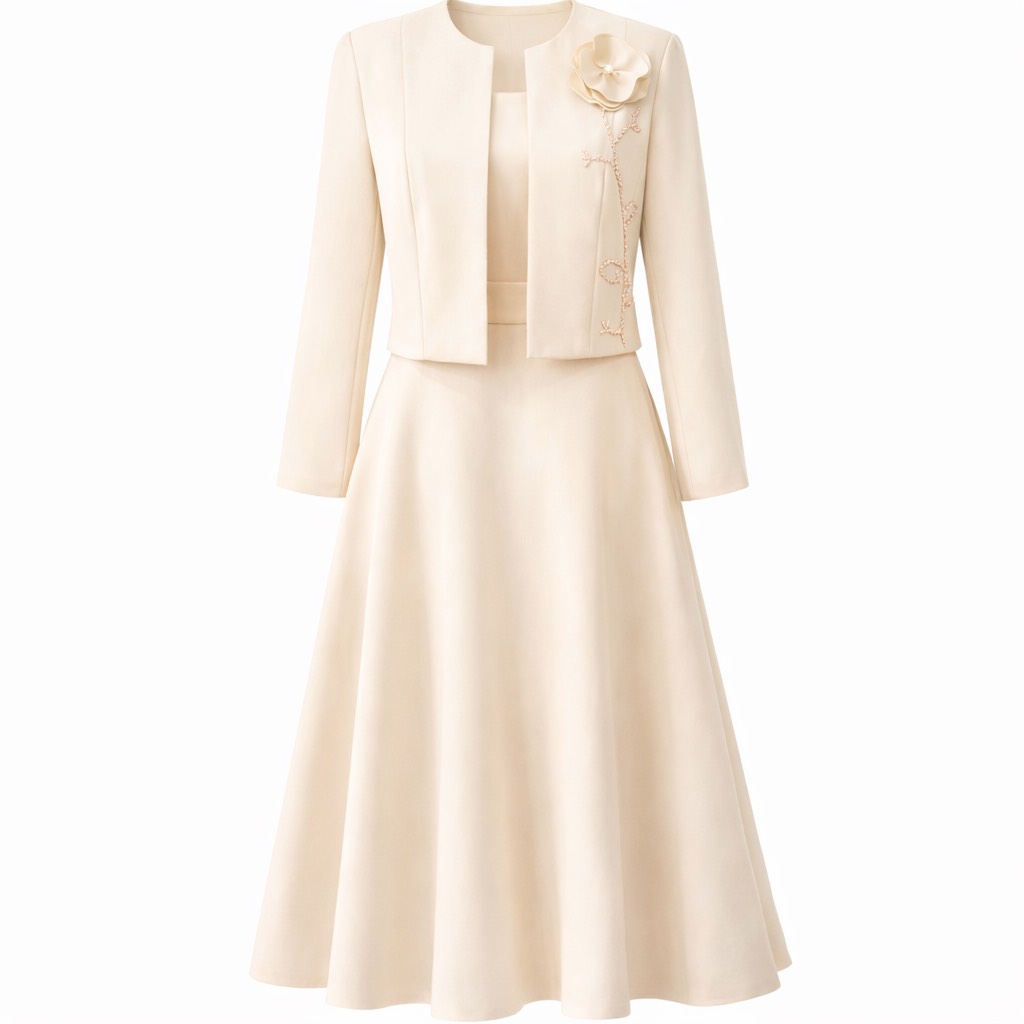 سارافن کت کار شده کد 4050 رنگ موکا ( رنگ کرم )