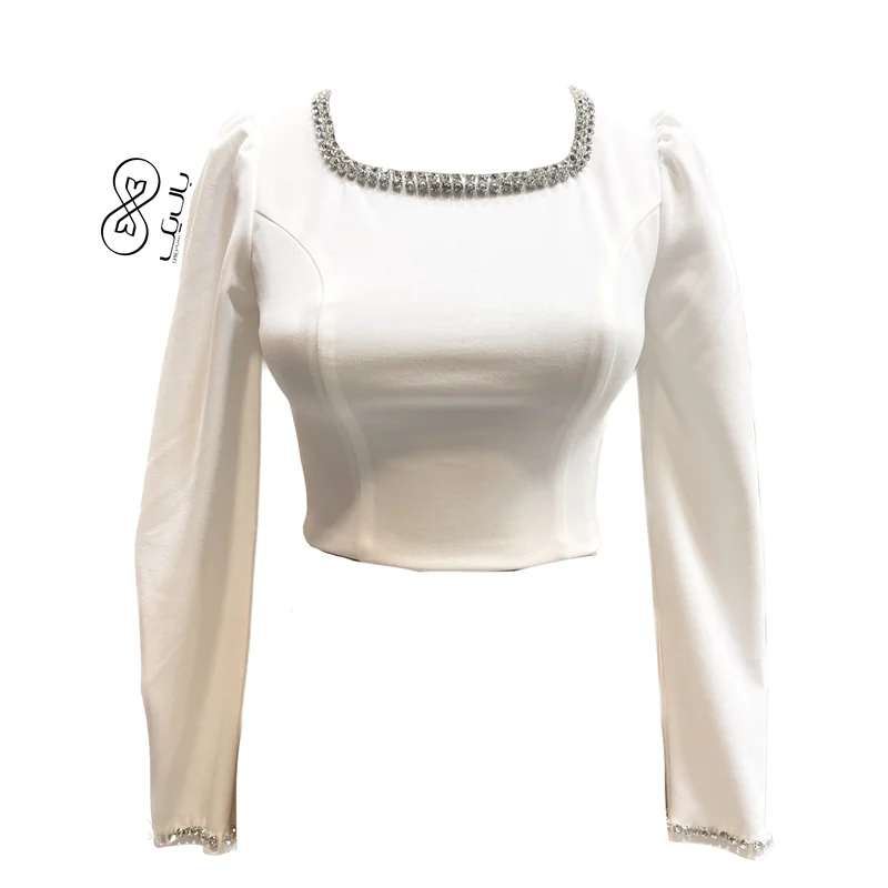 شومیز کراپ مجلسی da80 رنگ سفید