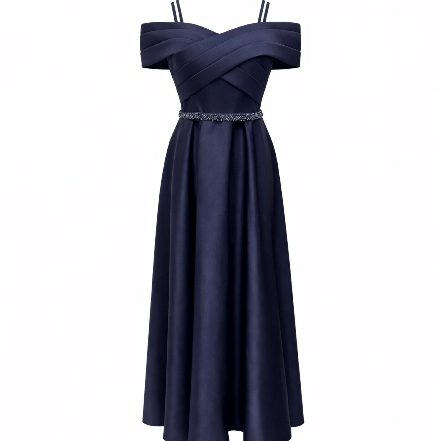 پیراهن ماکسی ساتن کد 285 سرمه ای