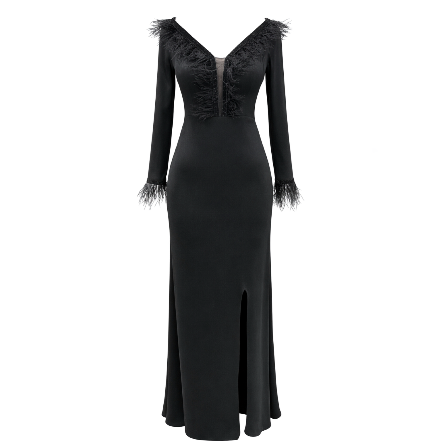 پیراهن ماکسی مجلسی کار شده کد 1107 مشکی