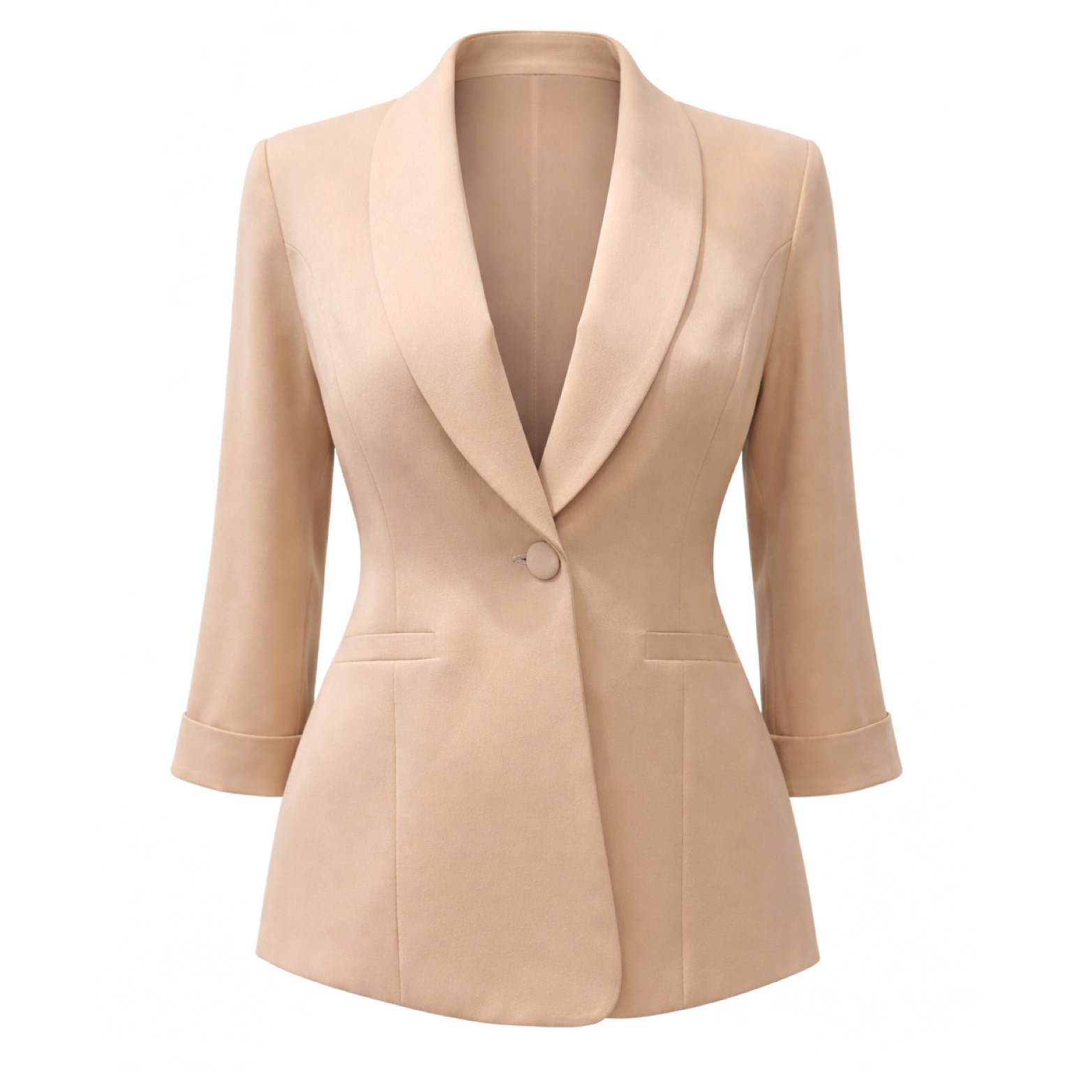 کت زنانه مشکی تک دکمه کد he30 کرم