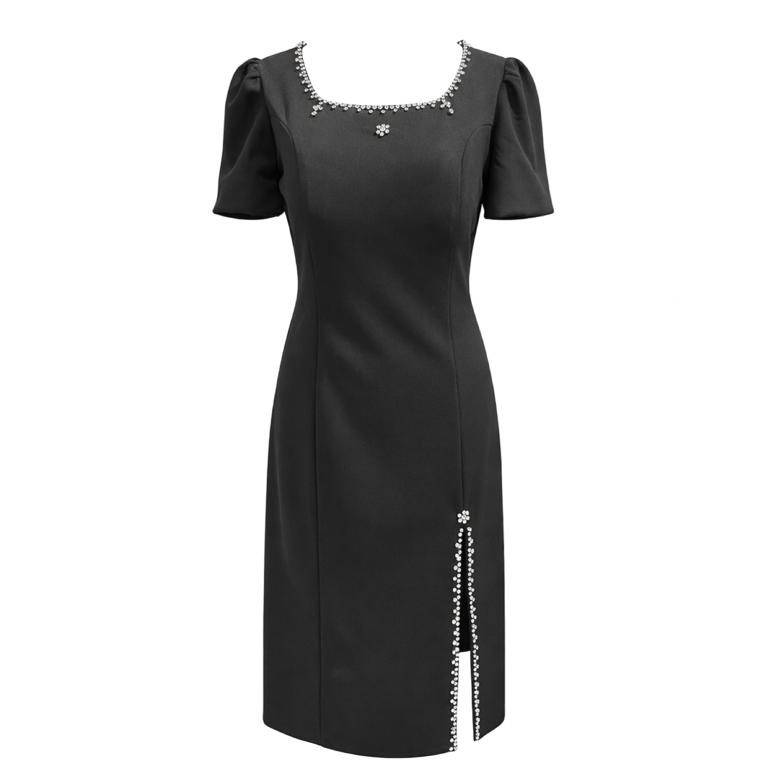 پیراهن میدی کار شده مجلسی کد 255 مشکی