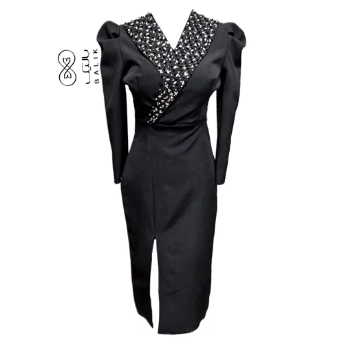 لباس میدی مجلسی کار شده کد f127